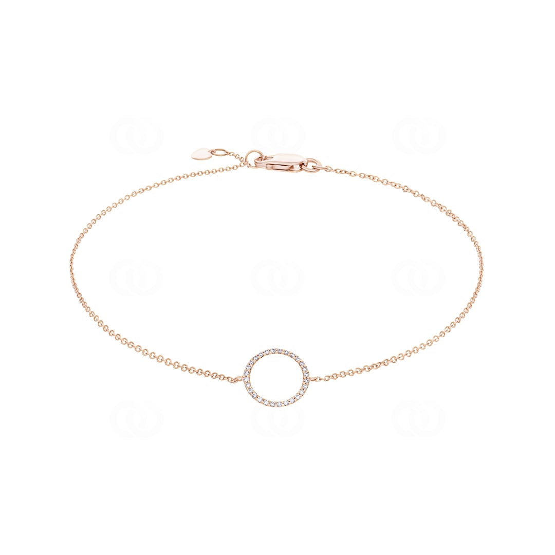 Armband 750/18 K Roségold mit Diamanten 0.09 ct H/si