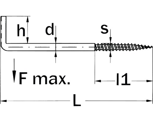 Sleufschroefhaken 5,8x65 mm, 50 stuks