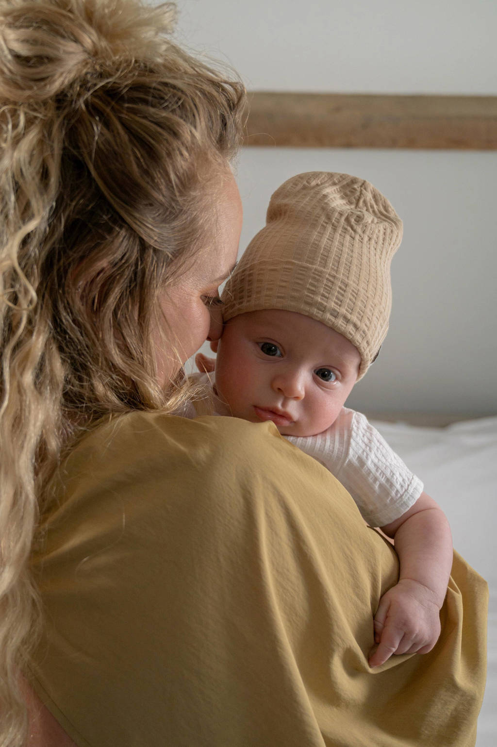 Lodger baby muts Seersucker Beige