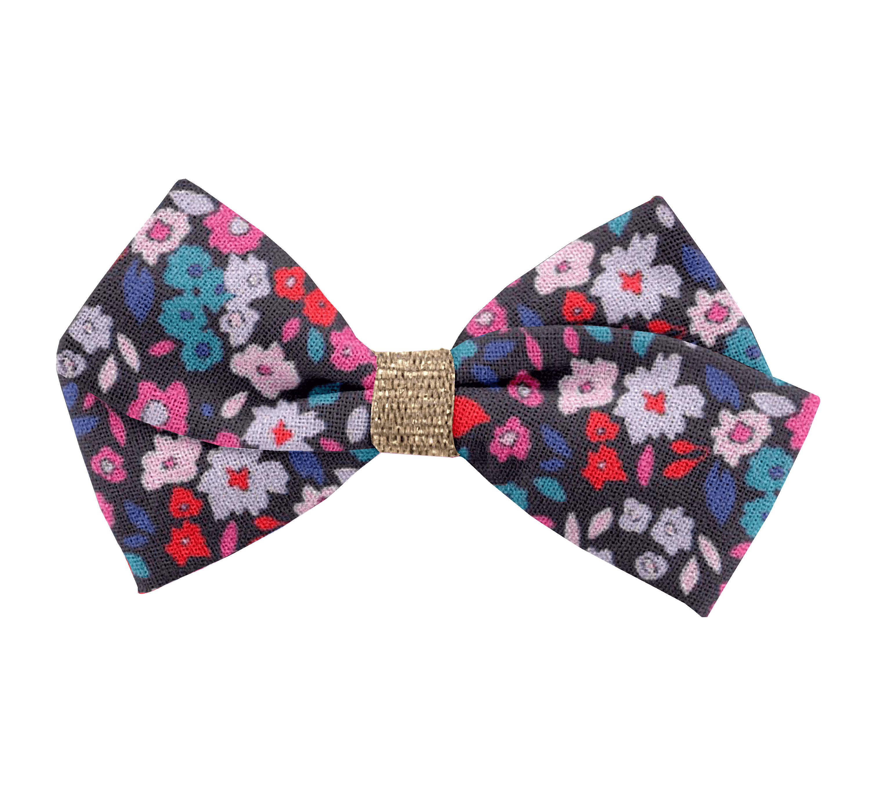 Petite Barrette Double Noeud Croisé Romance Fleurie