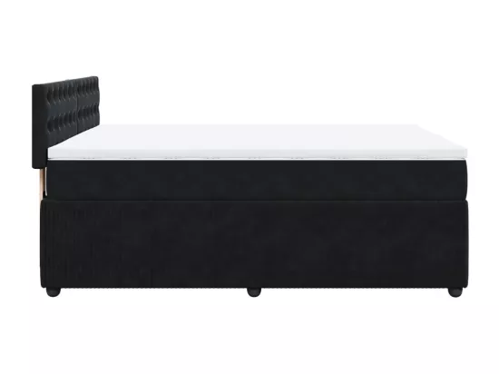 Sommier à lattes de lit avec matelas Noir 140x190 cm Velours