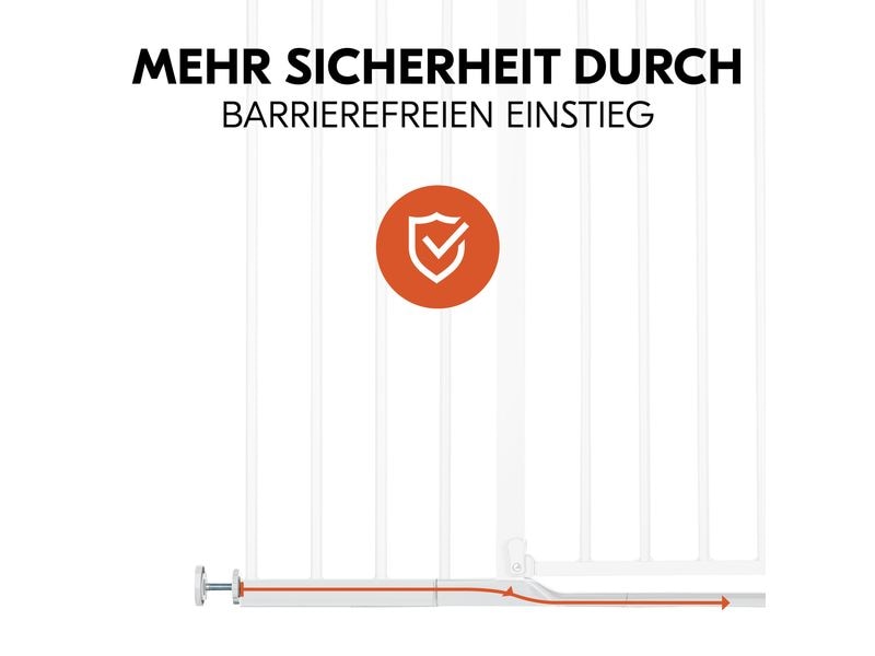 Hauck Türschutzgitter Clear Step Autoclose 2  21 cm Weiss Barrierefreies, automatisch schliessendes Tür- und Treppenschutzgitter-Set