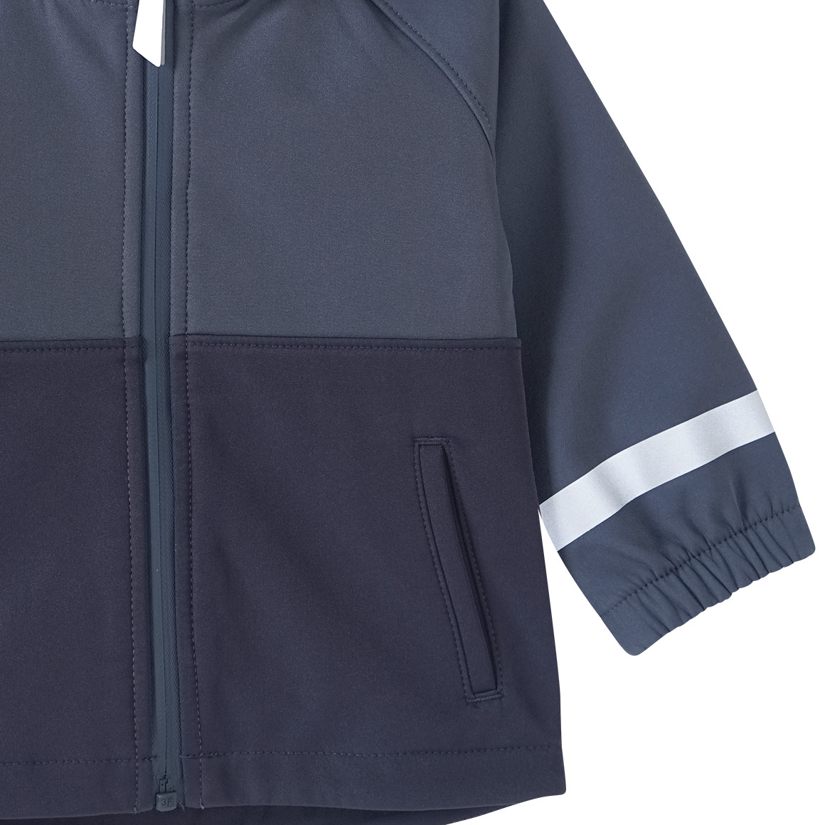 Topomini Baby Softshelljacke mit Kapuze blaugrau
