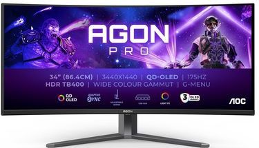 AOC - AGON PRO AG346UCD - Ultrawide Gaming Monitor - Zwart - OLED - 34 inch