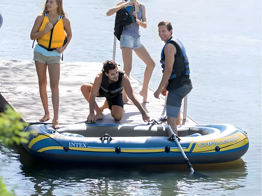 Kit bateau gonflable 2 places Challenger 2 avec rames et gonfleur - Intex