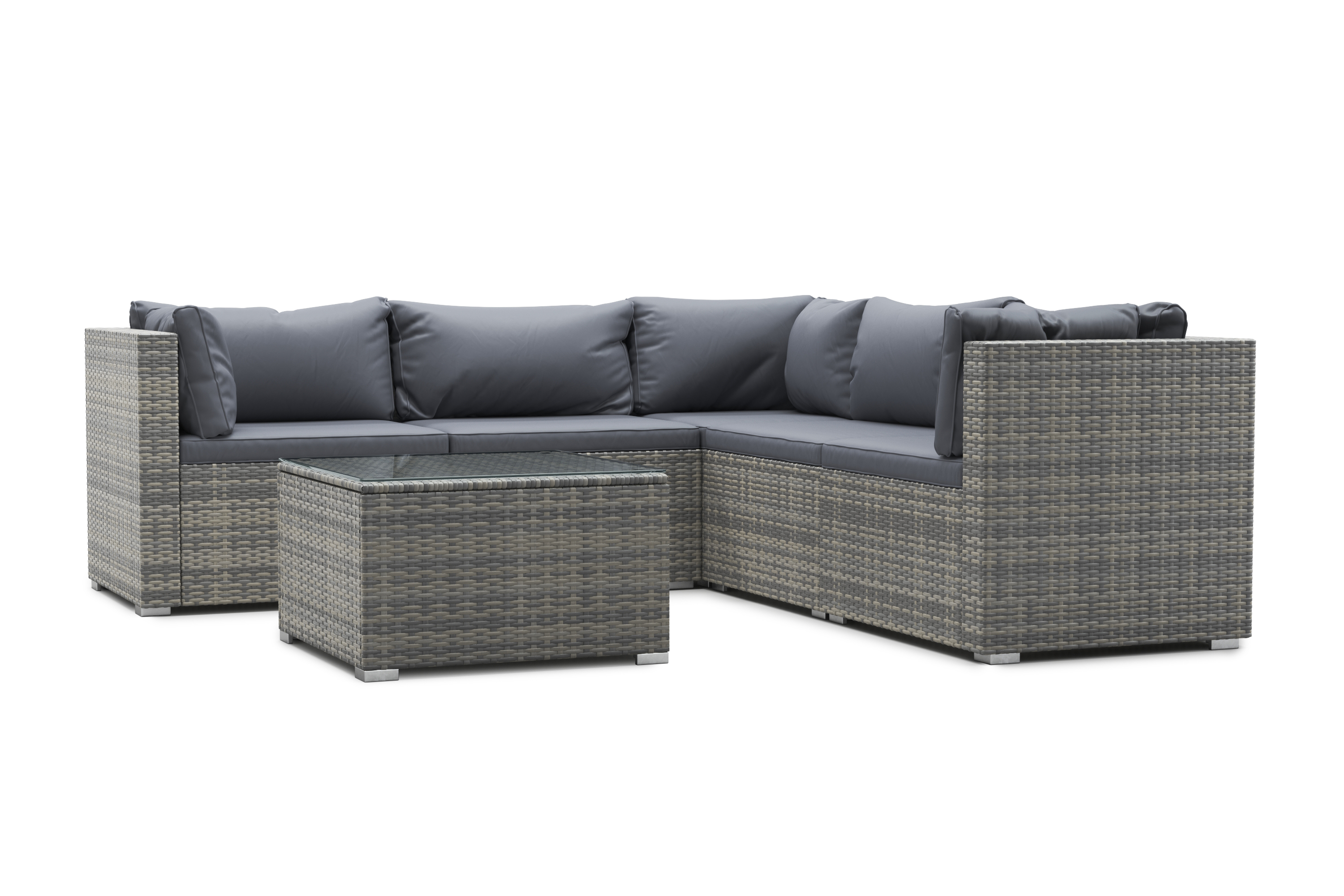 Rattanlounge CANBERRA grau/anthrazit