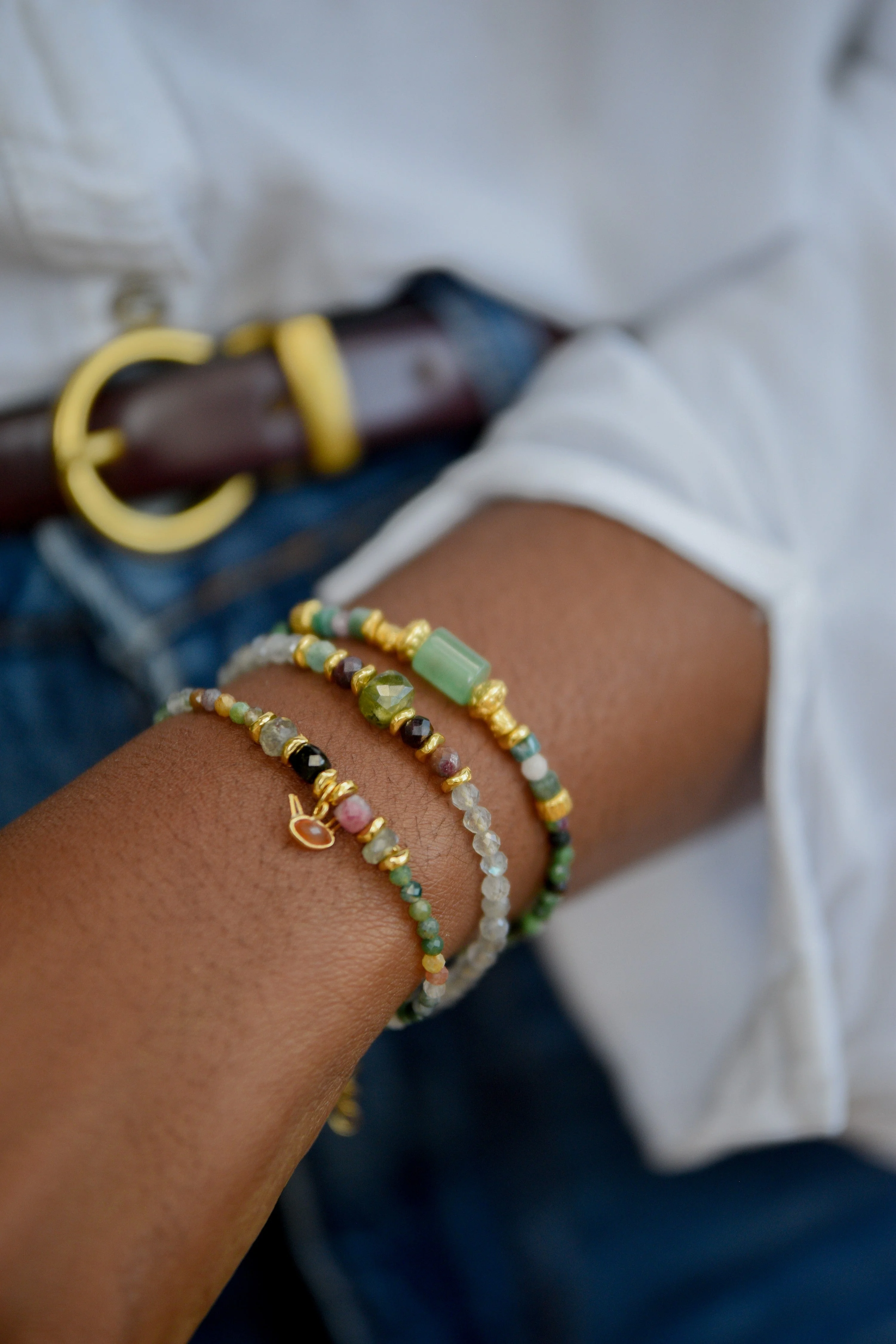 MOANA - Bracelet rubis zoïsite et aventurine | Bleu
