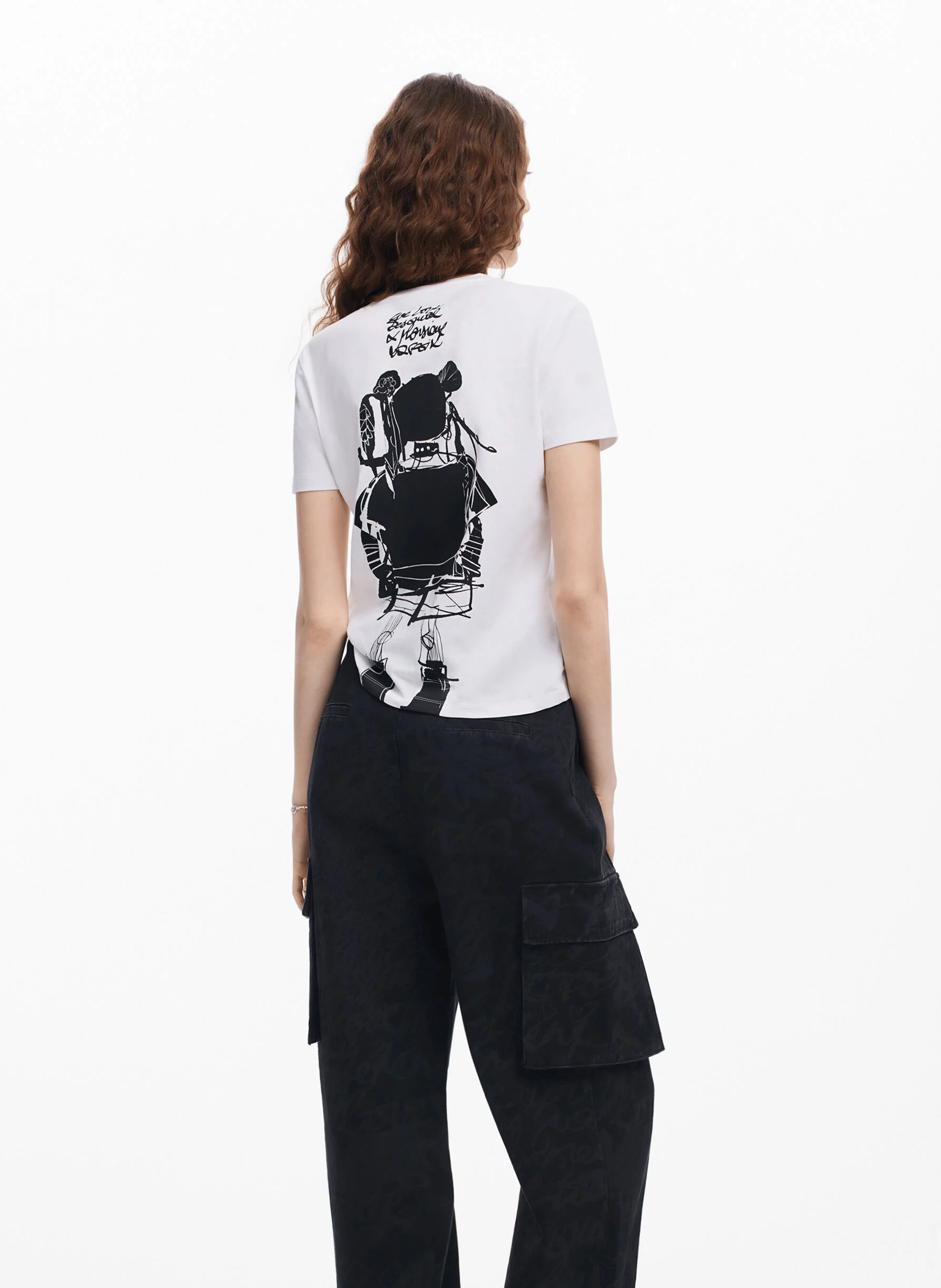 Tee-shirt imprimé en coton mélangé | Blanc
