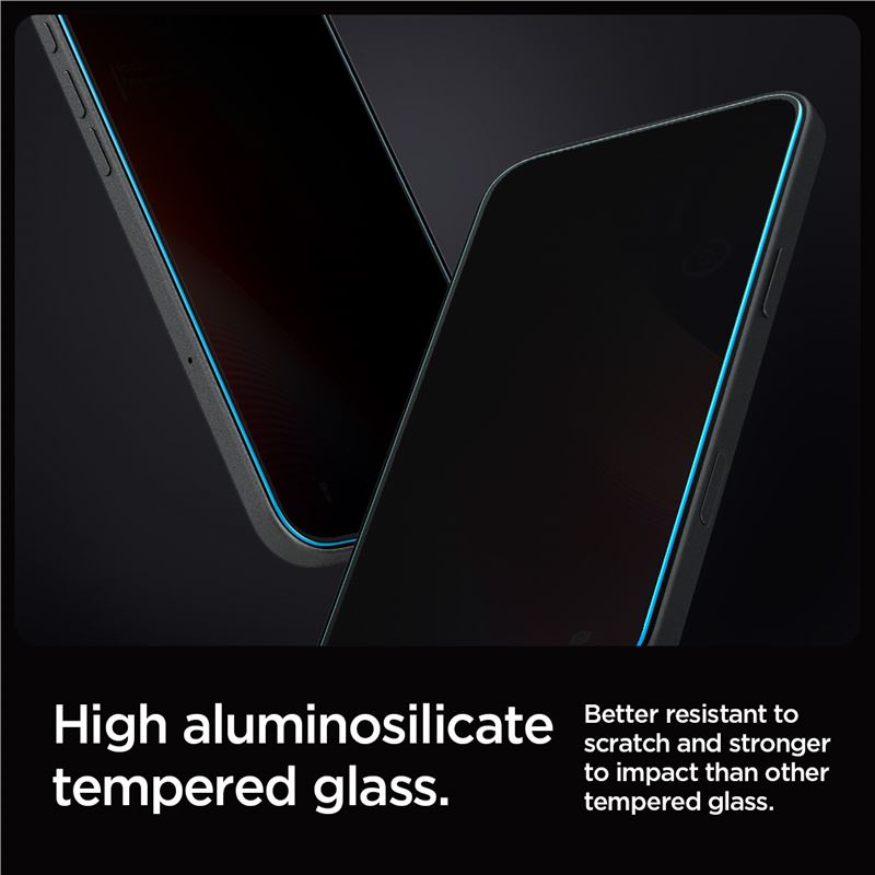 (2er Set) iPhone 16 Pro Glas Tr EZ Fit Privacy Panzer Glas Case Friendly   Montagerahmen (AGL07929)