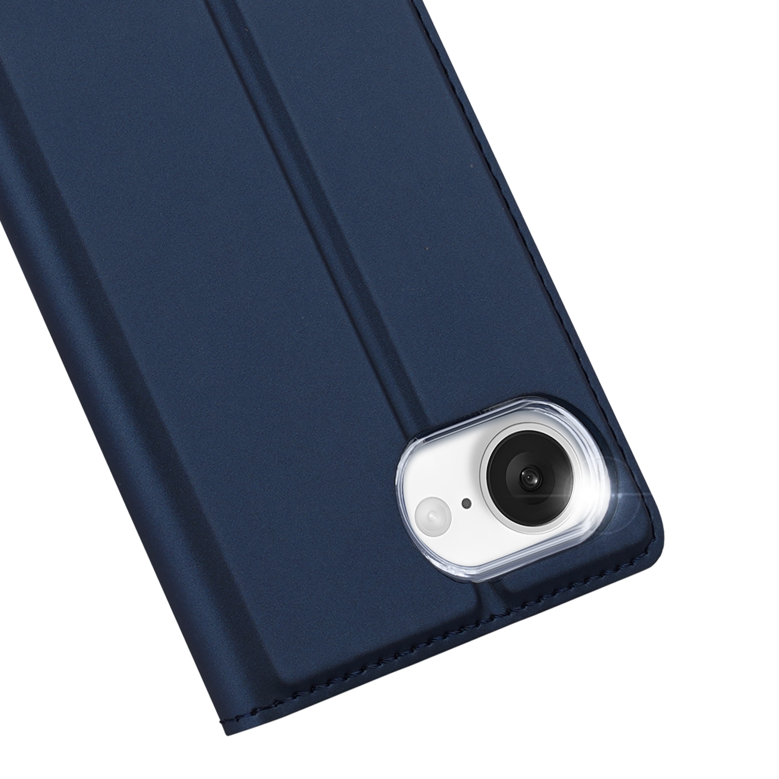 iPhone 16e Flip Wallet Cover Leder Tasche - Blau
