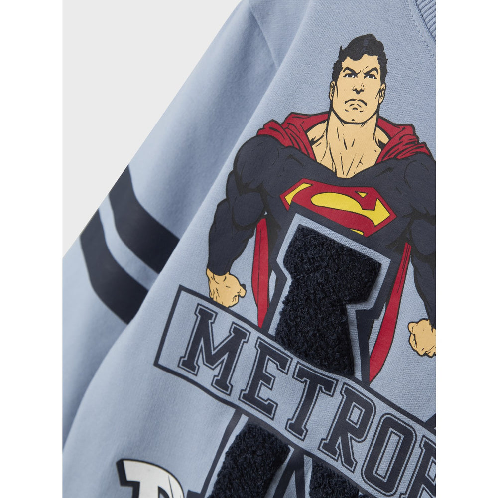 Køb Name It Dusty Blue Nmmjasp Superman Nreg Sweat Unb Wab