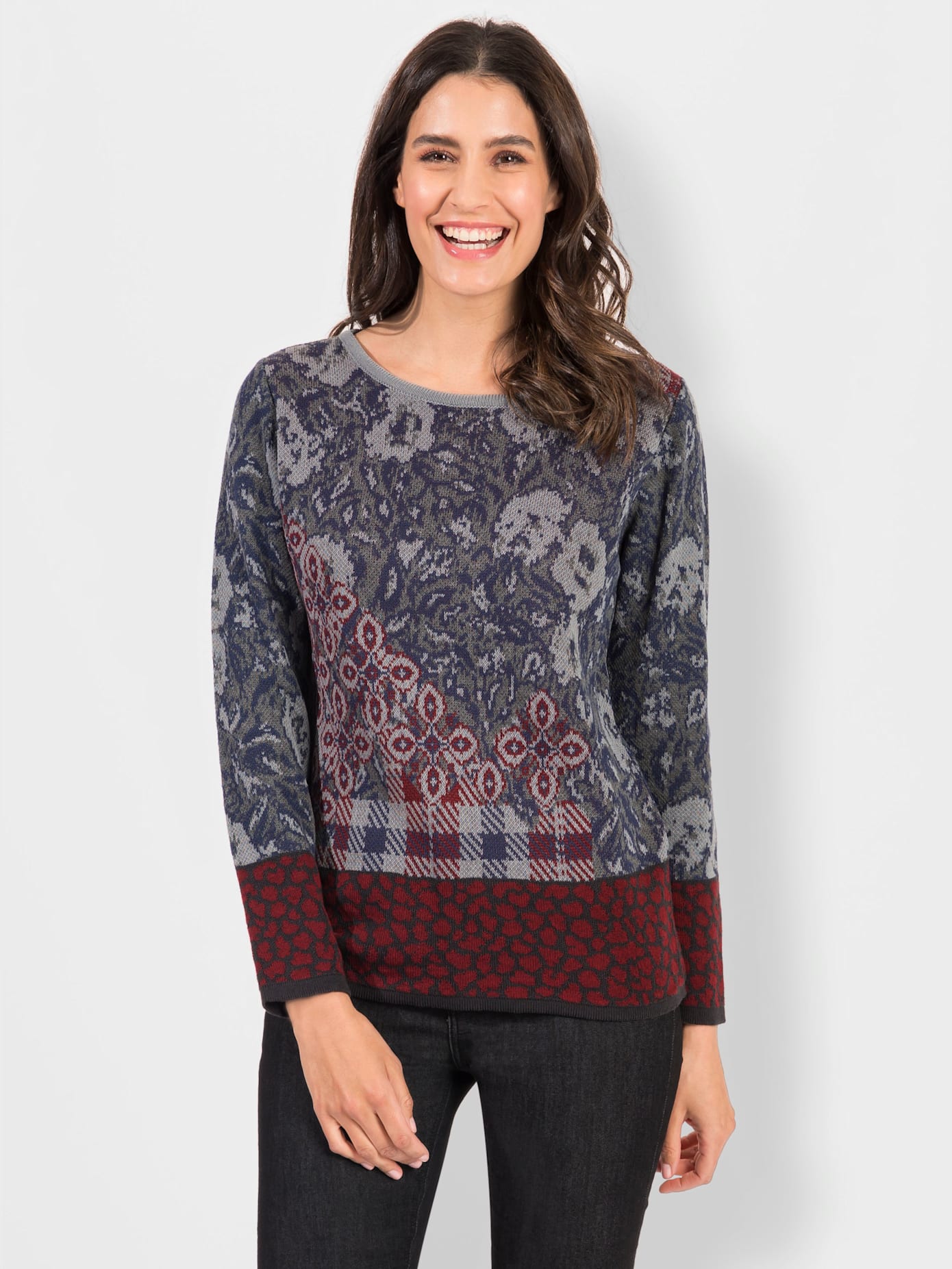 Pull jacquard 50% coton