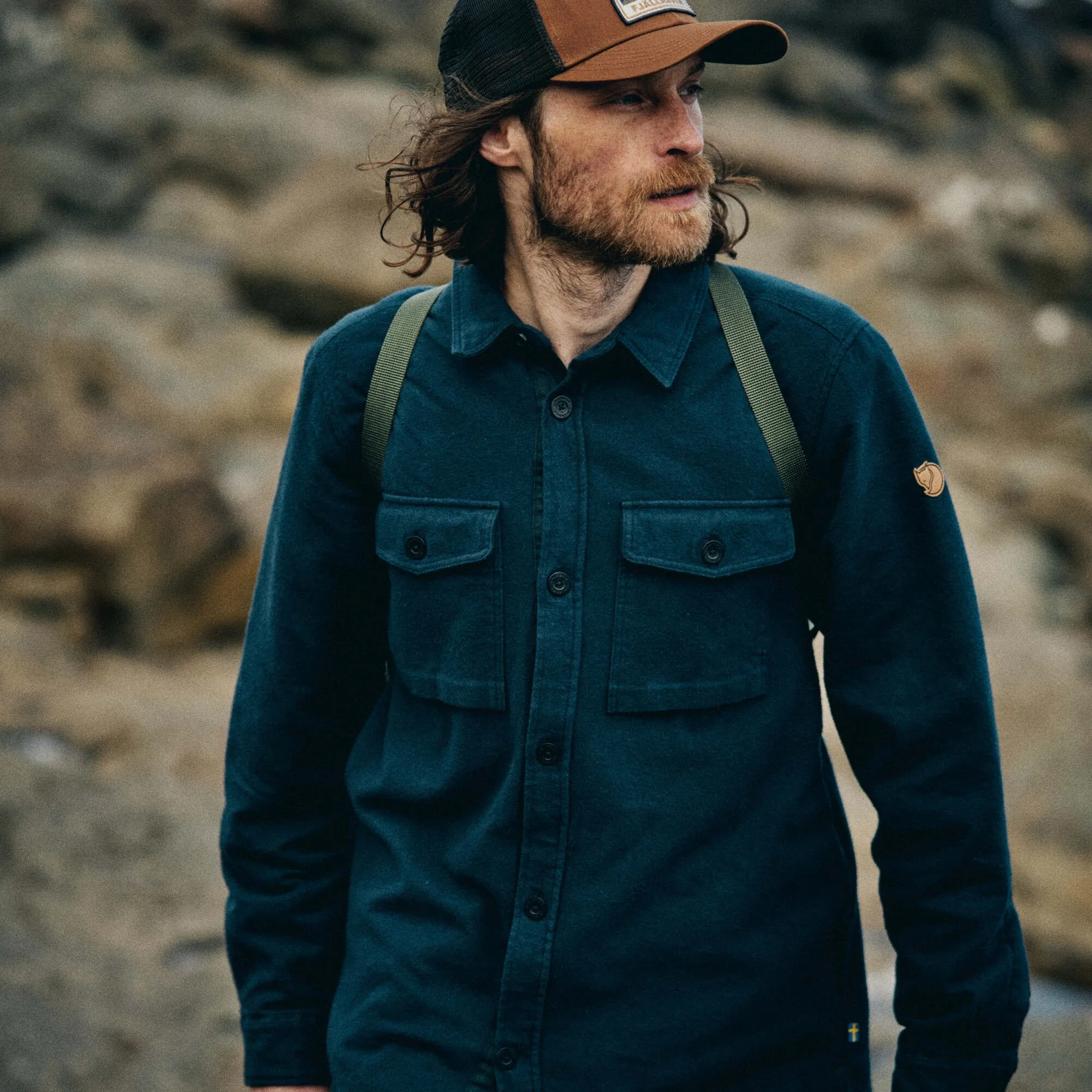 Fjällräven Men's Övik Lite Padded Shirt Autumn Leaf/Dark Navy