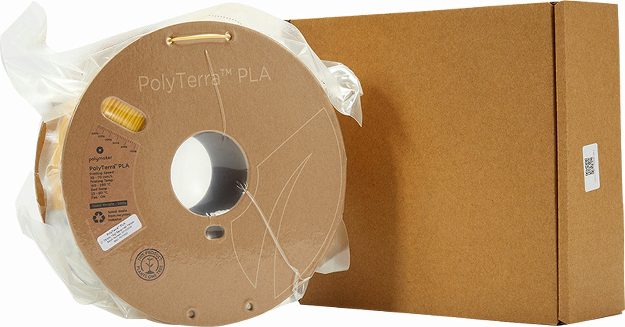Polymaker  PolyTerra PLA Savannah Yellow, 1,75 mm / 1000 g    Filament mit reduziertem Kunststoffgehalt