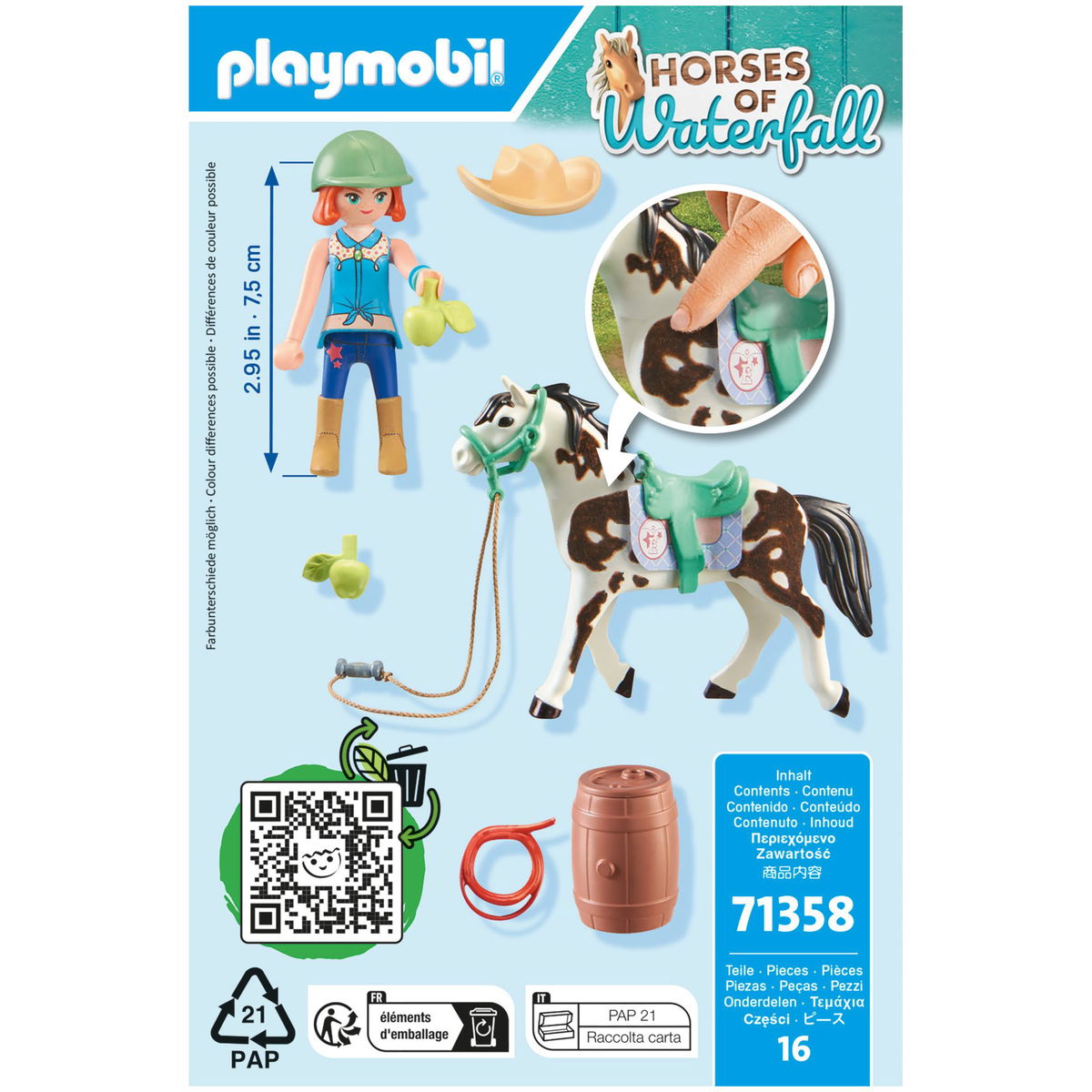 PLAYMOBILPLAYMOBIL   Horses of Waterfall 71358 Ellie & Sawdust mit Westernübung