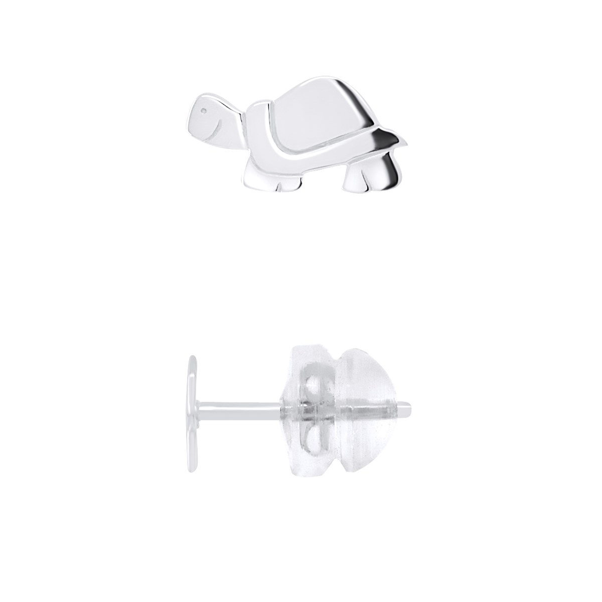 Boucles d'Oreilles TORTUE - Or Blanc