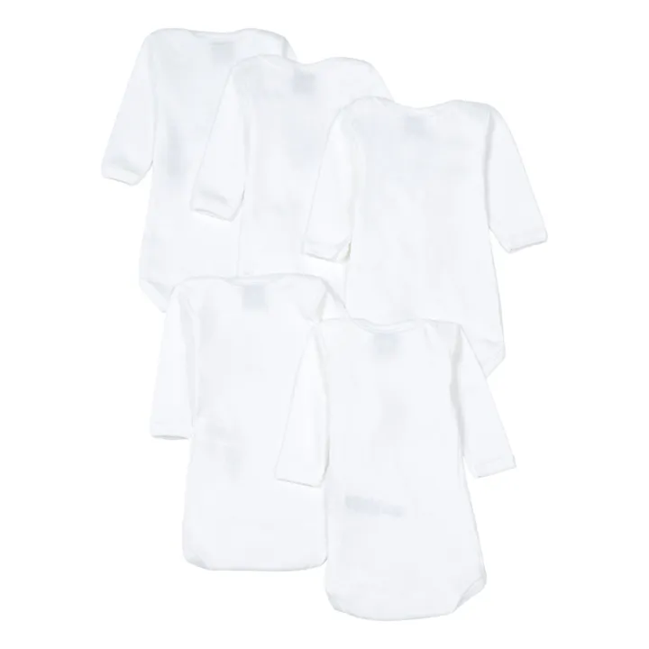 Petit Bateau Lot 5 Bodies Croisés | Blanc
