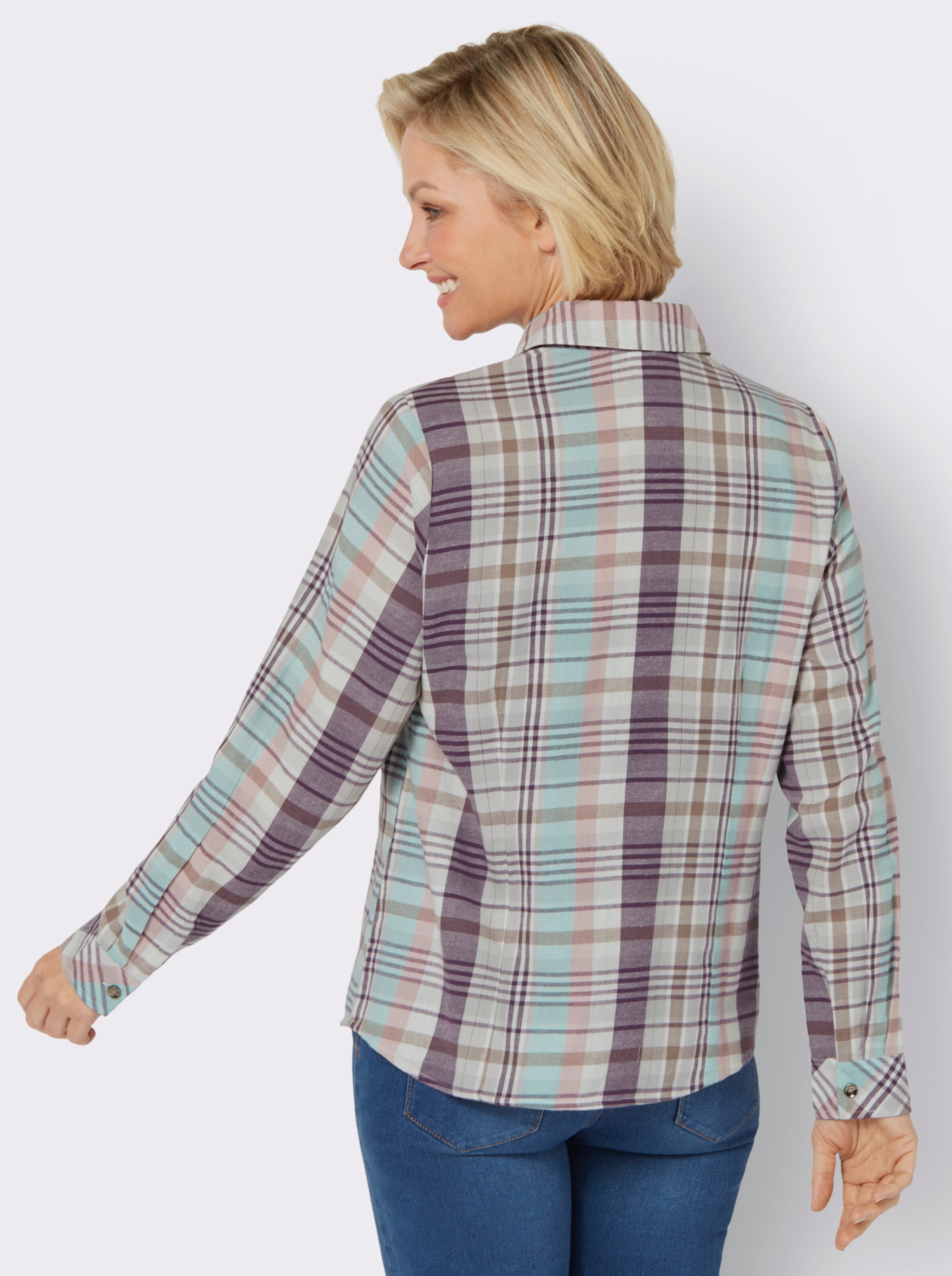 Flanellbluse im Karomuster
