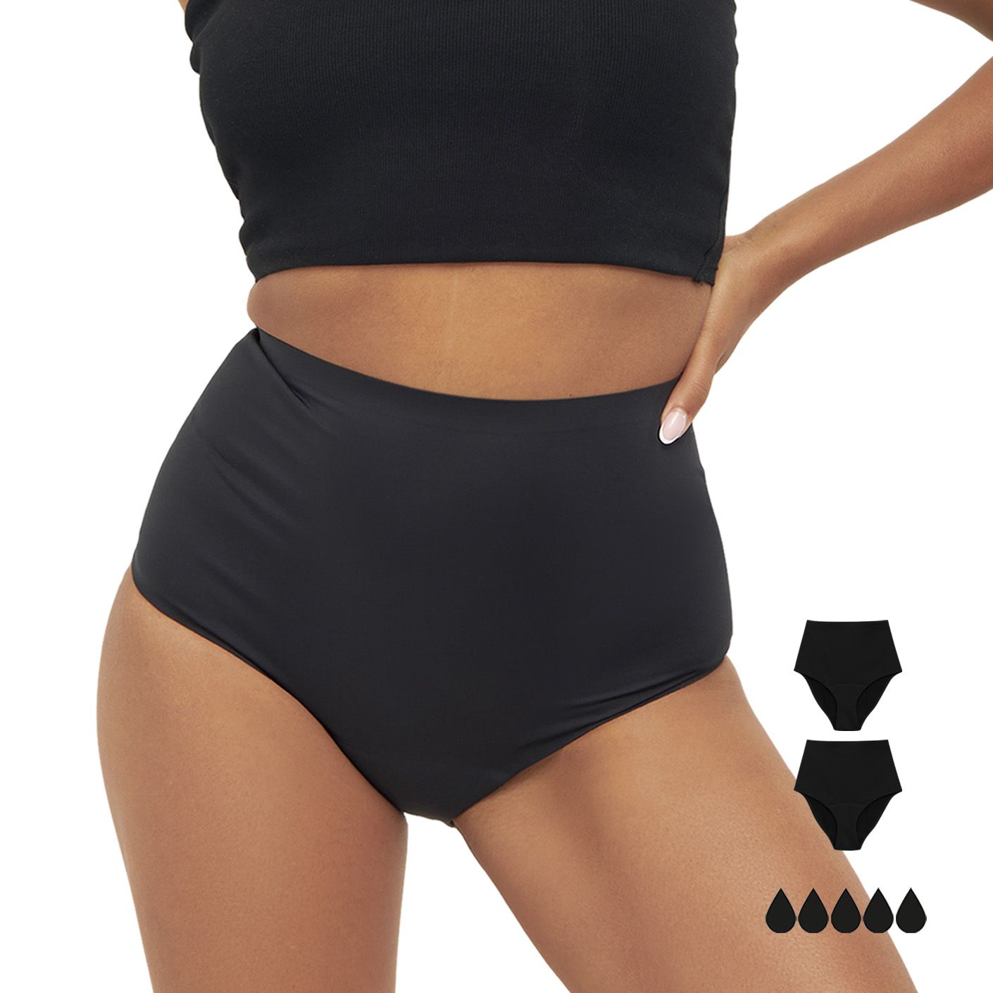 mymonthlys Periodenunterwäsche - 2er Set High Waist Periodenslip MONA stark