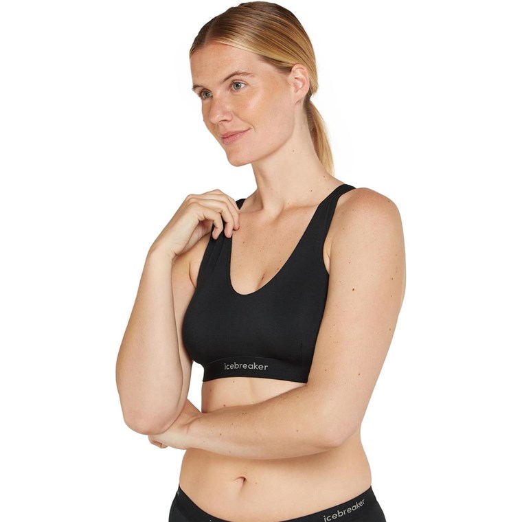 Icebreaker W Mer 125 Cool-LiteSprite Racerback Bra Black