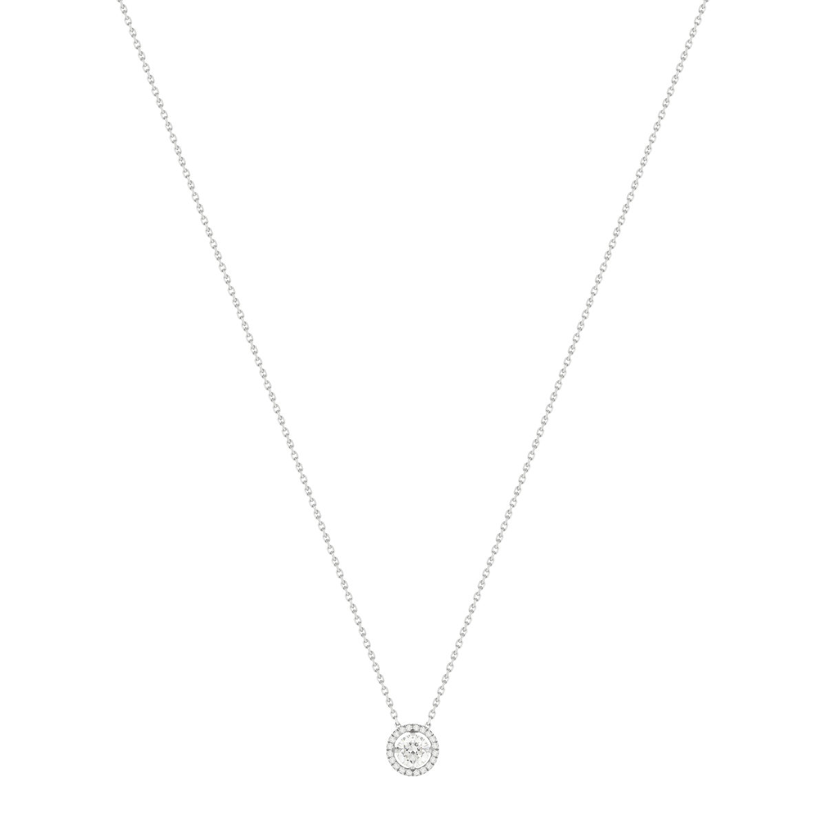 Collier or blanc 750 diamants 42 cm