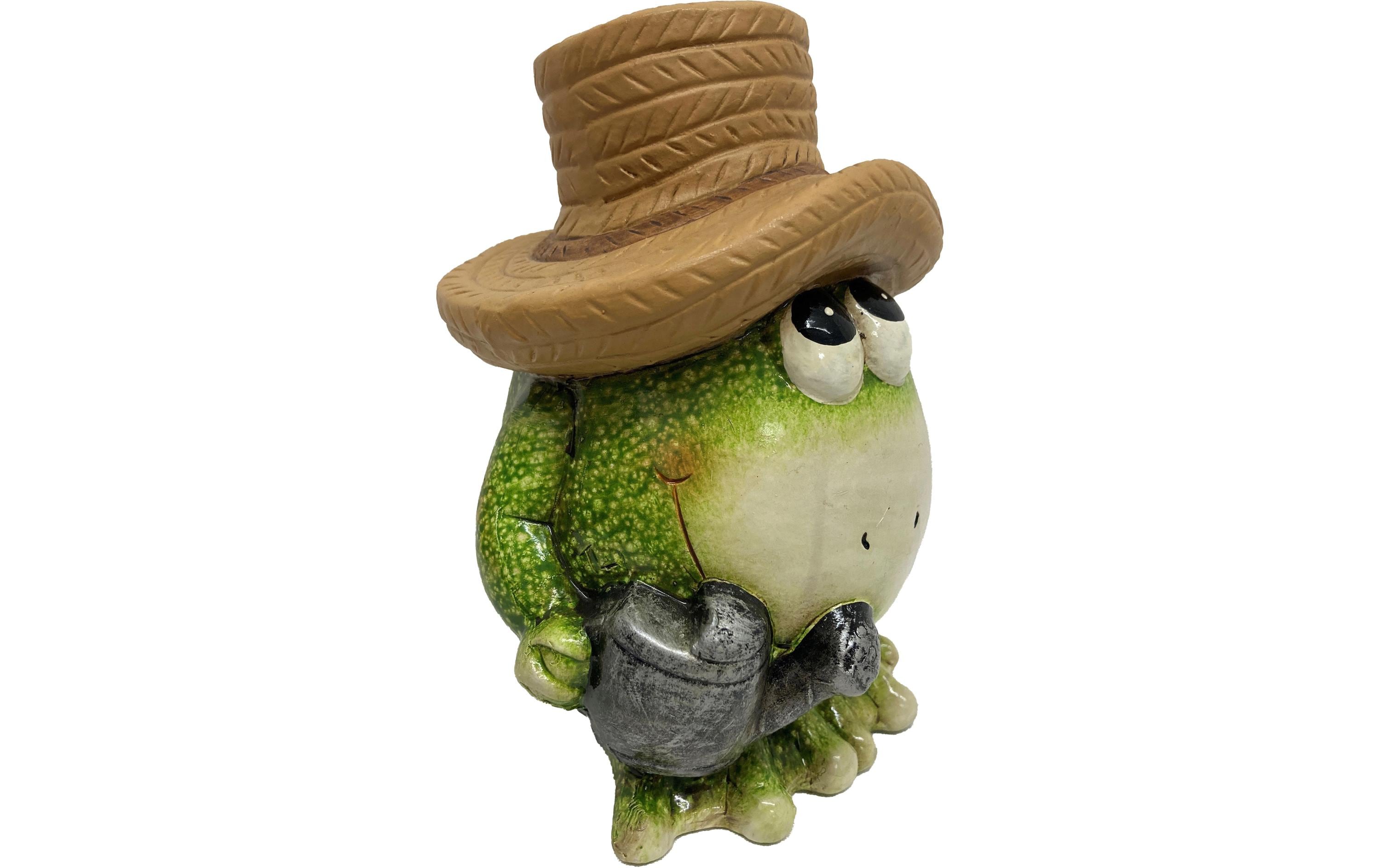 Dekofigur Frosch mit Hut 12 x 13 x 17.5 cmDekofrosch