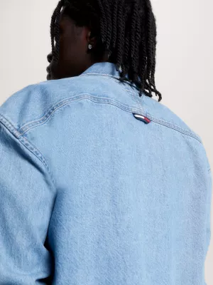 Sobretudo casual essencial em jeans desbotado