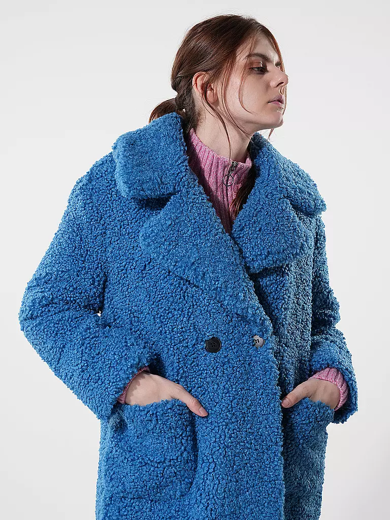 RICH & ROYAL Jacke in Felloptik blau