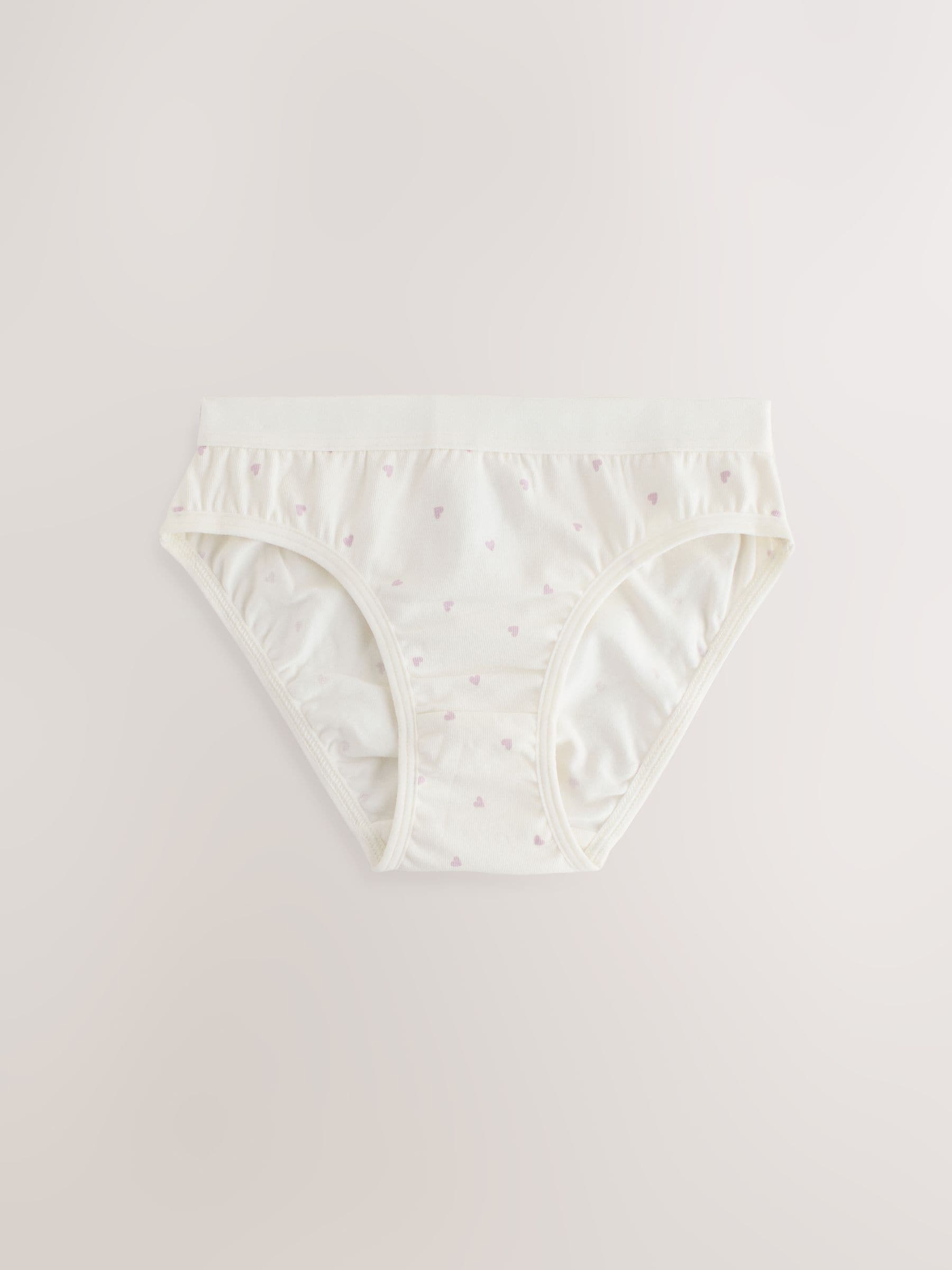 Wit/roze - Bikinislip met ditsy-print, set van 5 (5-16jaar)