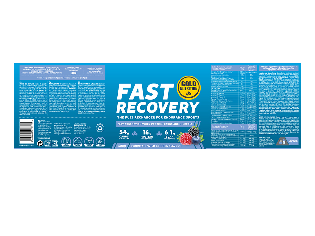 RECUPERADOR GOLDNUTRITION FAST RECOVERY F.SILVESTRE 600G