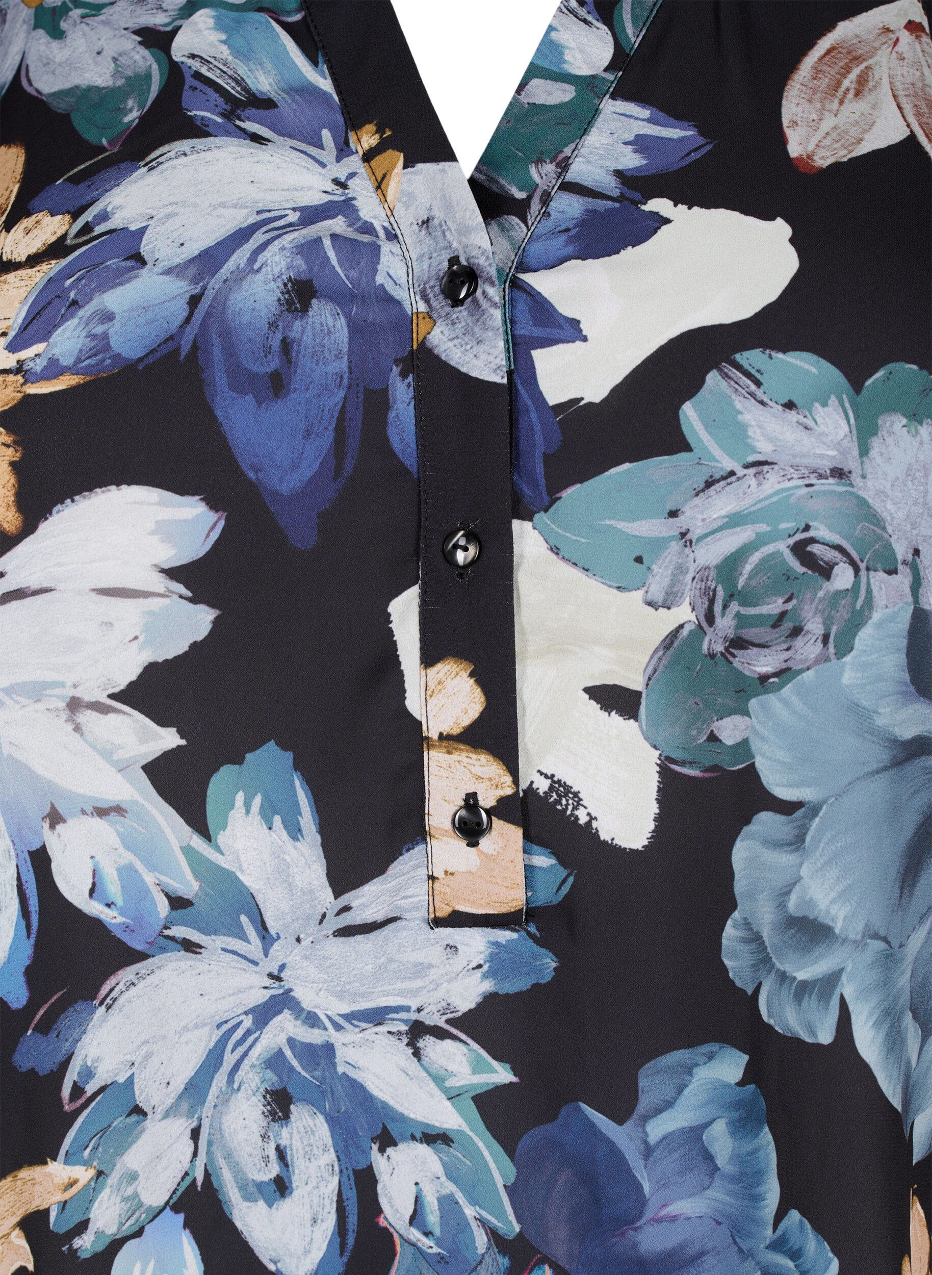 Langærmet bluse med blomsterprint