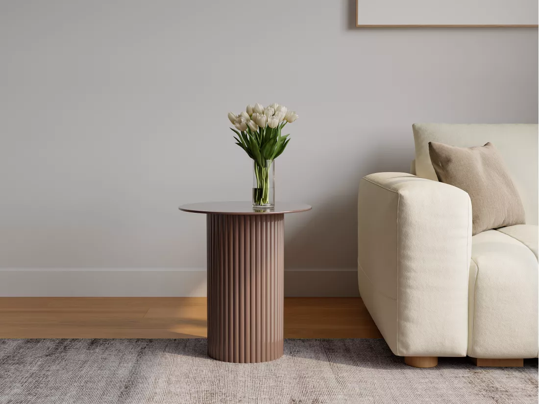 Table d'appoint en métal - Beige - SUADA
