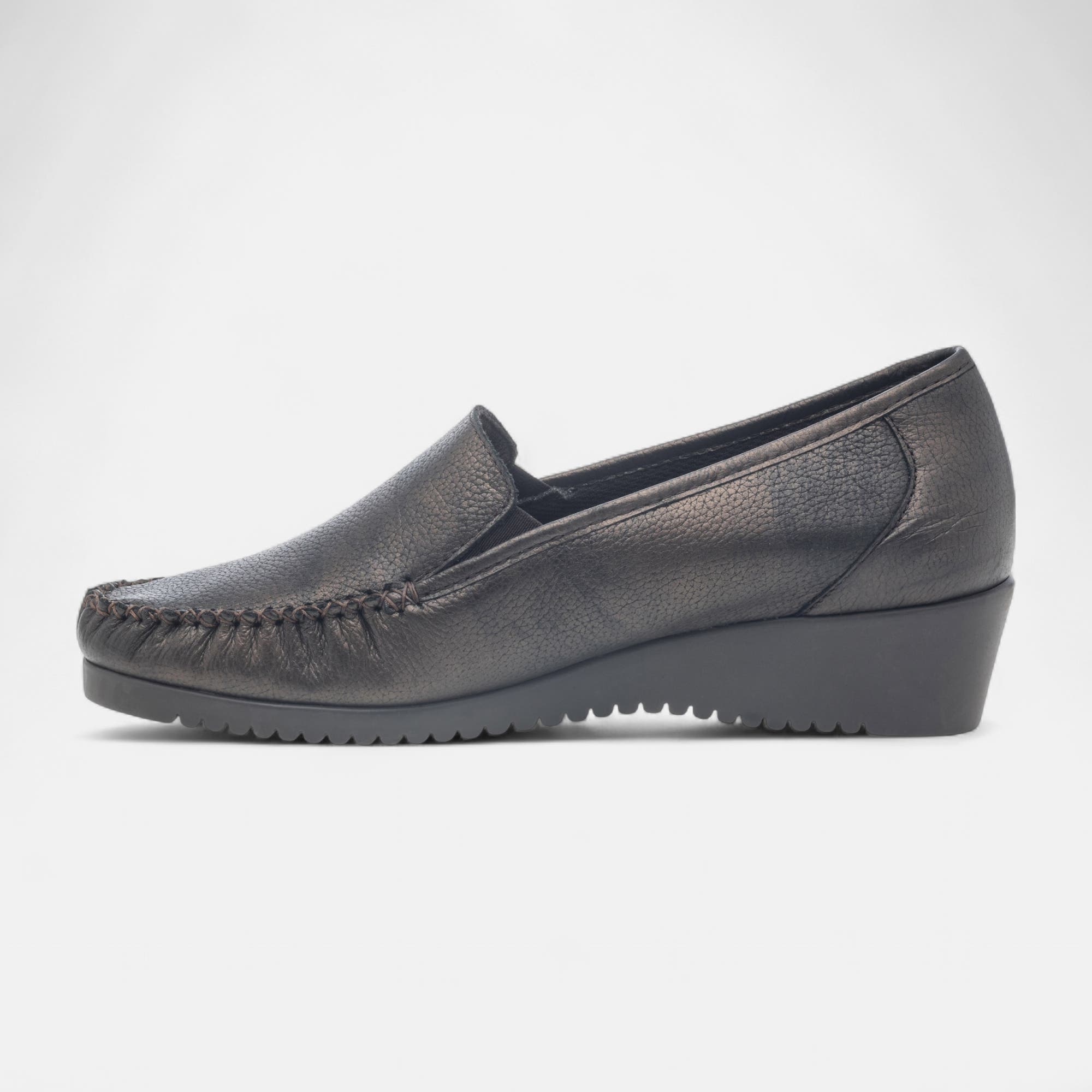Mocassins pieds sensibles Femme en cuir bronze