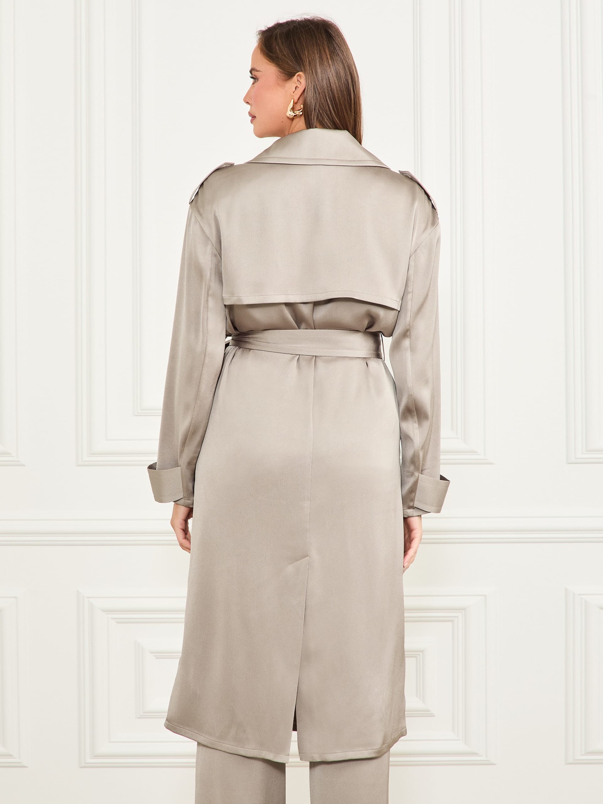 Trench coat Eva em cetim