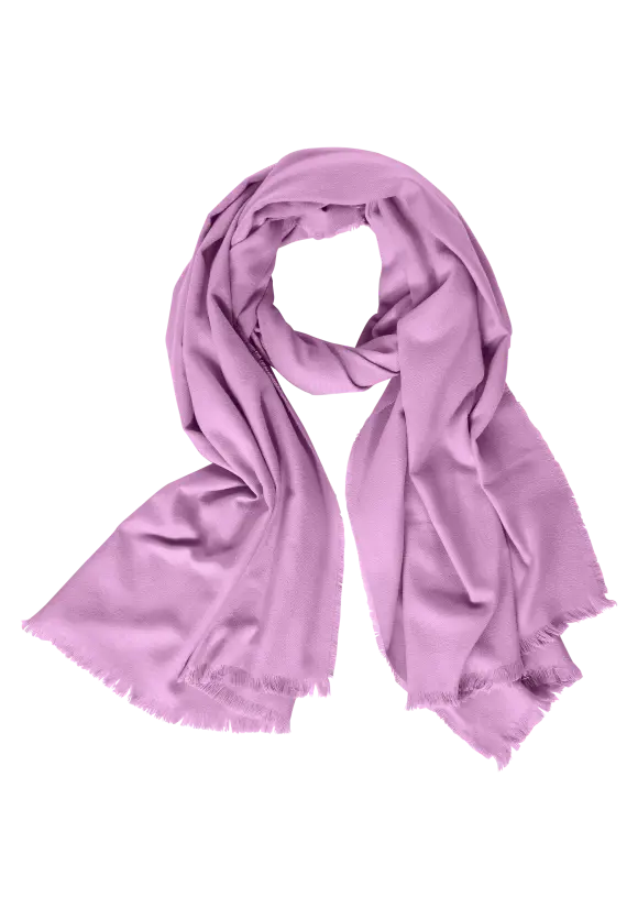 Cosy Schal mit Fransen - bright rose