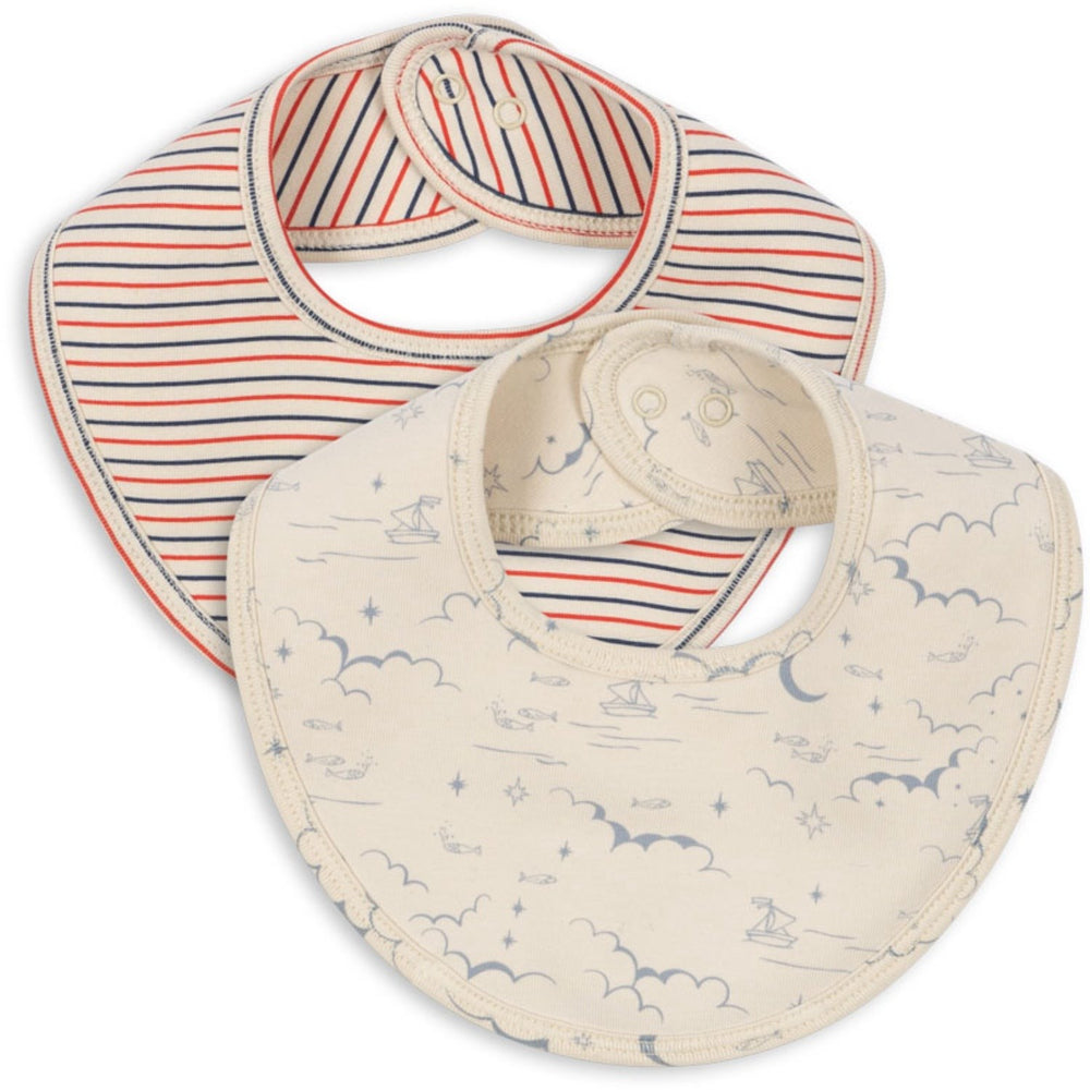 Køb Konges Sløjd Stripe Tricolore Petit/Cielo Marino Basic 2 Pak Hagesmække