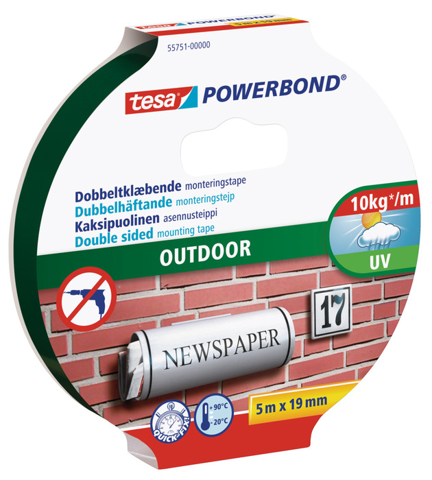 tesa® Powerbond Outdoor monteringstape 19 mm x 5 meter