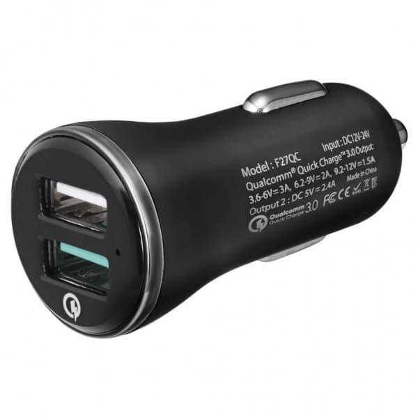 Spigen Biloplader F27QC QC 3.0 Sort
