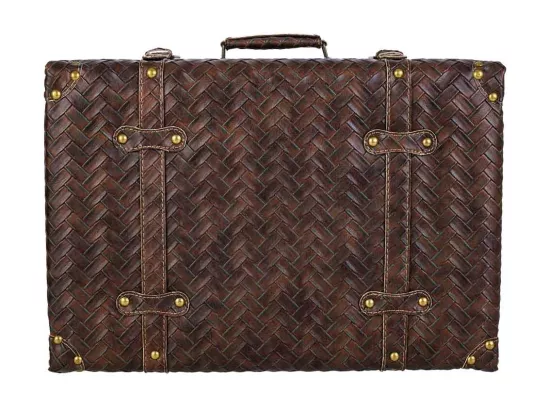 Valise en simili cuir marron 44x16x30h