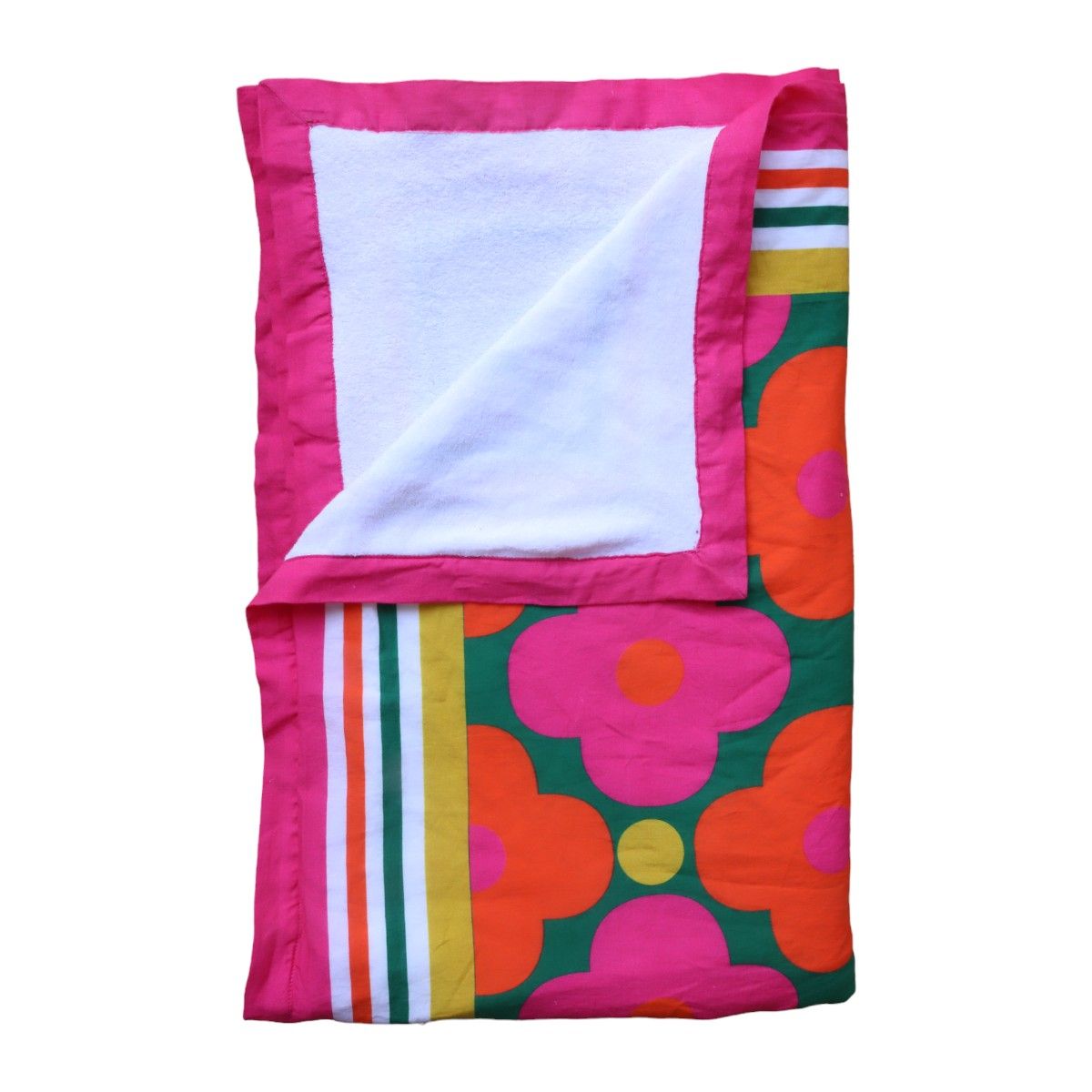 Fouta éponge à fleurs rose et orange - Copacabana party ! Jolie saison