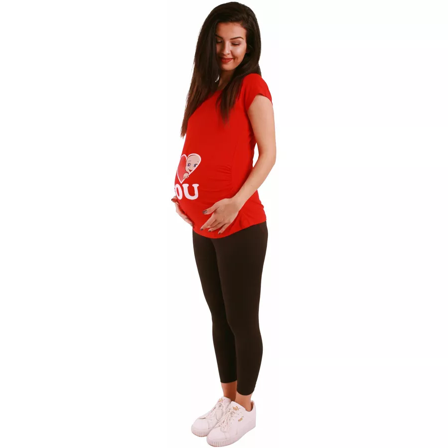 M.M.C. Umstandsshirt I Love You mit Motiv Rot