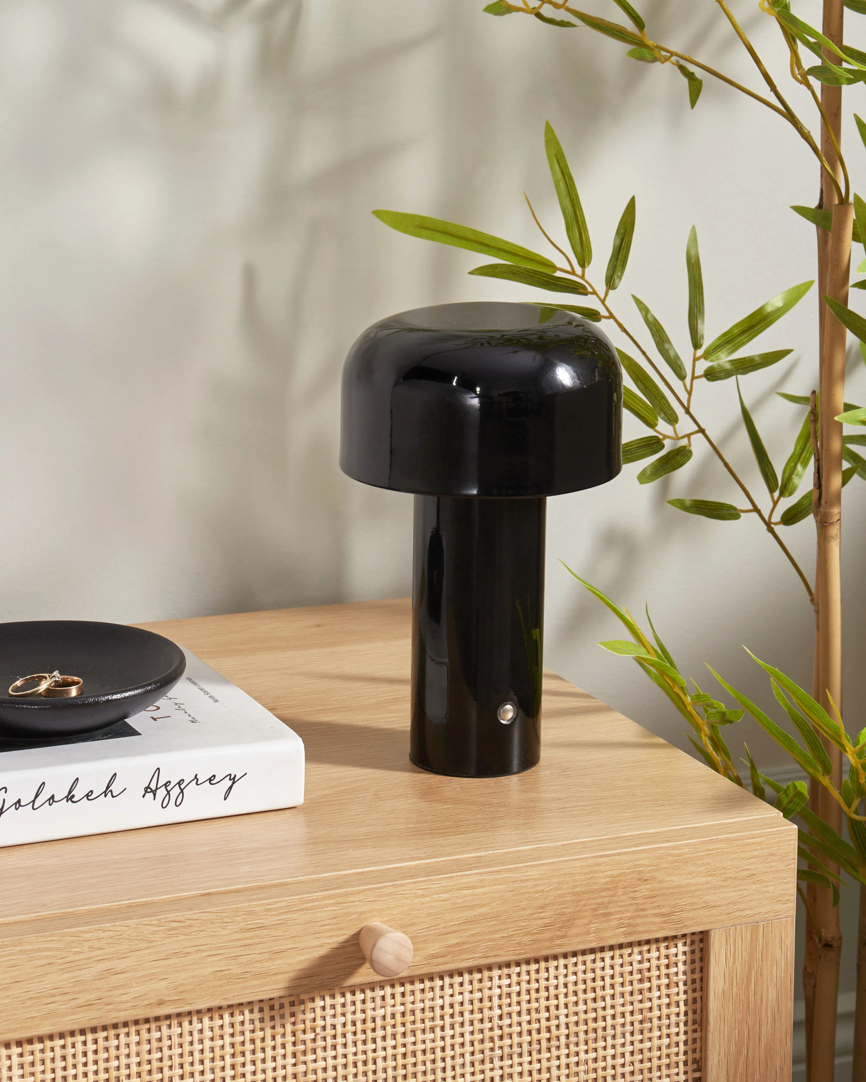 LED draadloze tafellamp BESOS met dimmer Metaal Zwart