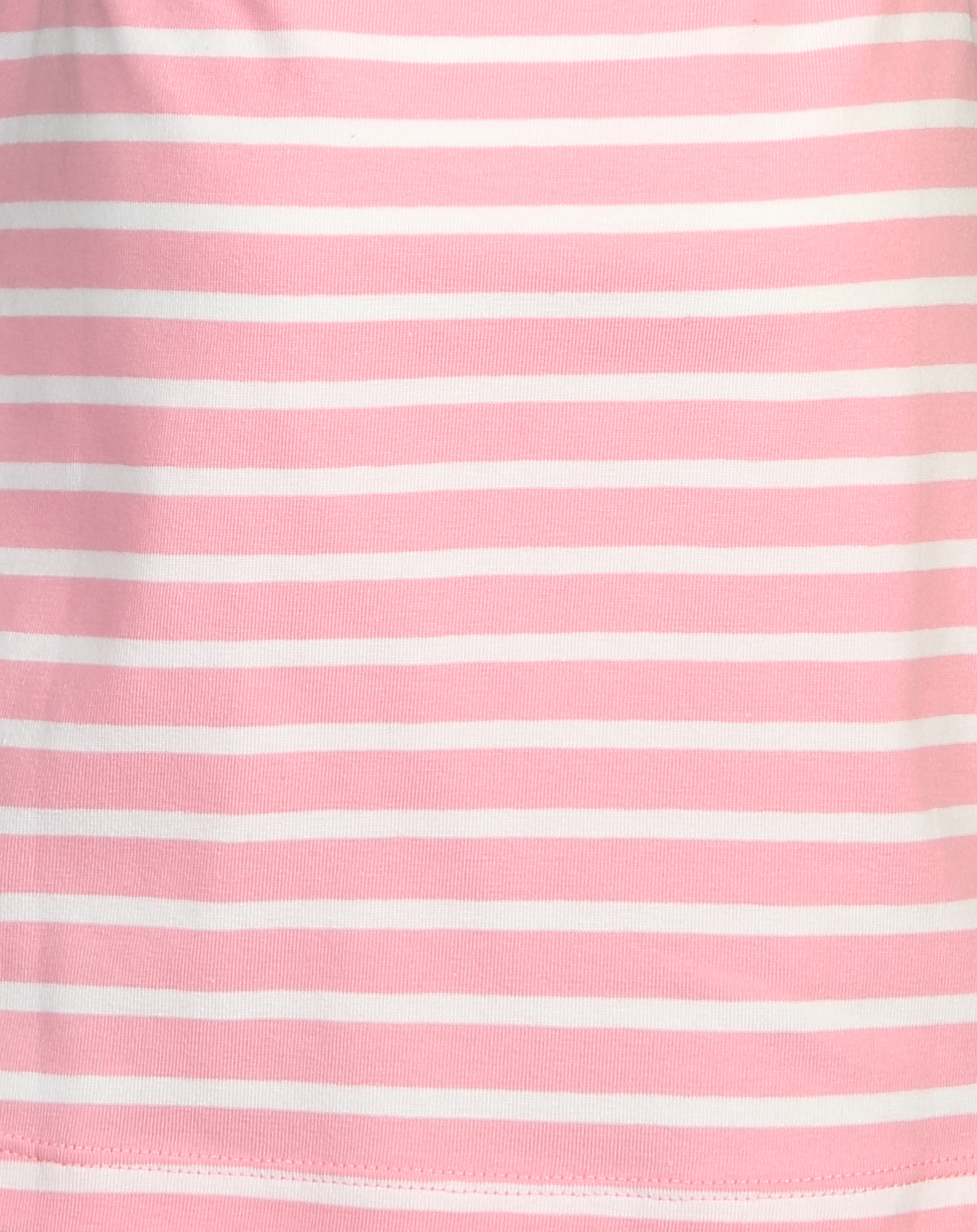 Kurzarm-Kleid FLAMINGO gestreift in weiß/pink