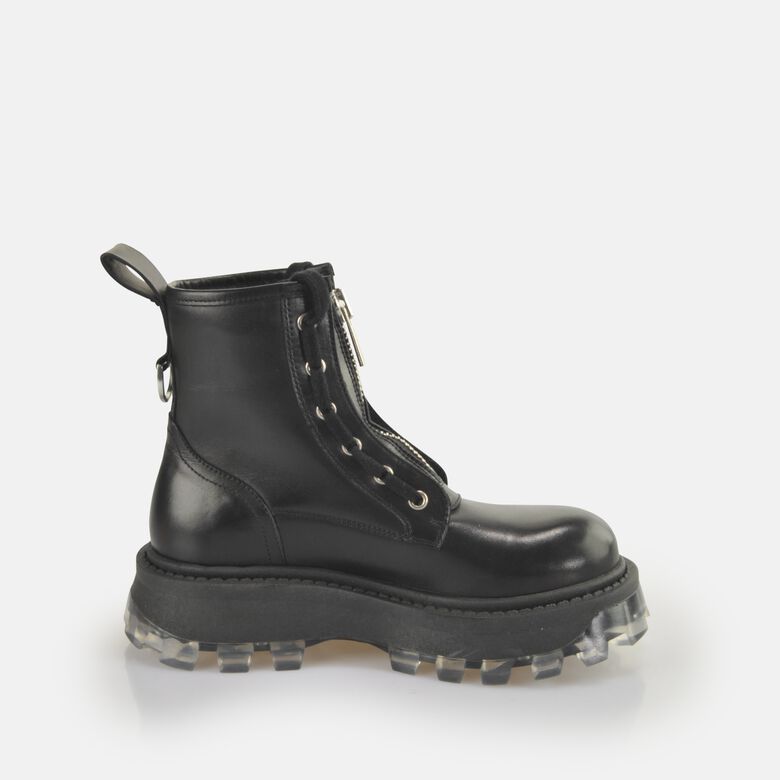 Mono Zip Lace Up Mid