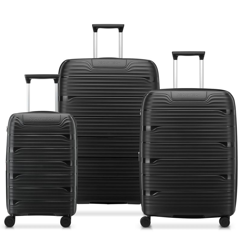 Lot de 3 valises rigides extensibles Dune 55, 66 et 76 cm Noir