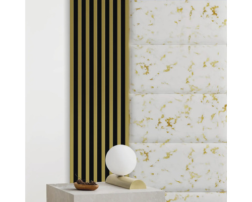Wandkussen Carrara marmer goud fluweellook 30 x 60 cm