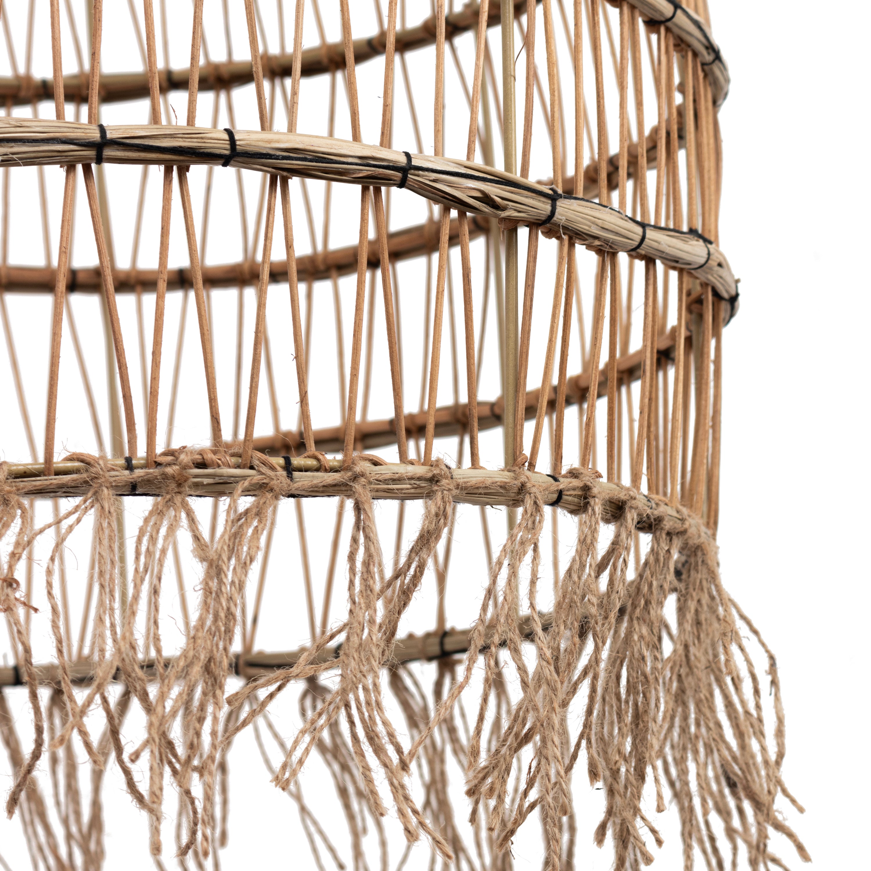Abat-jour pour suspension - lyna - jonc de mer, rotin et coton - cezare - ø45cm