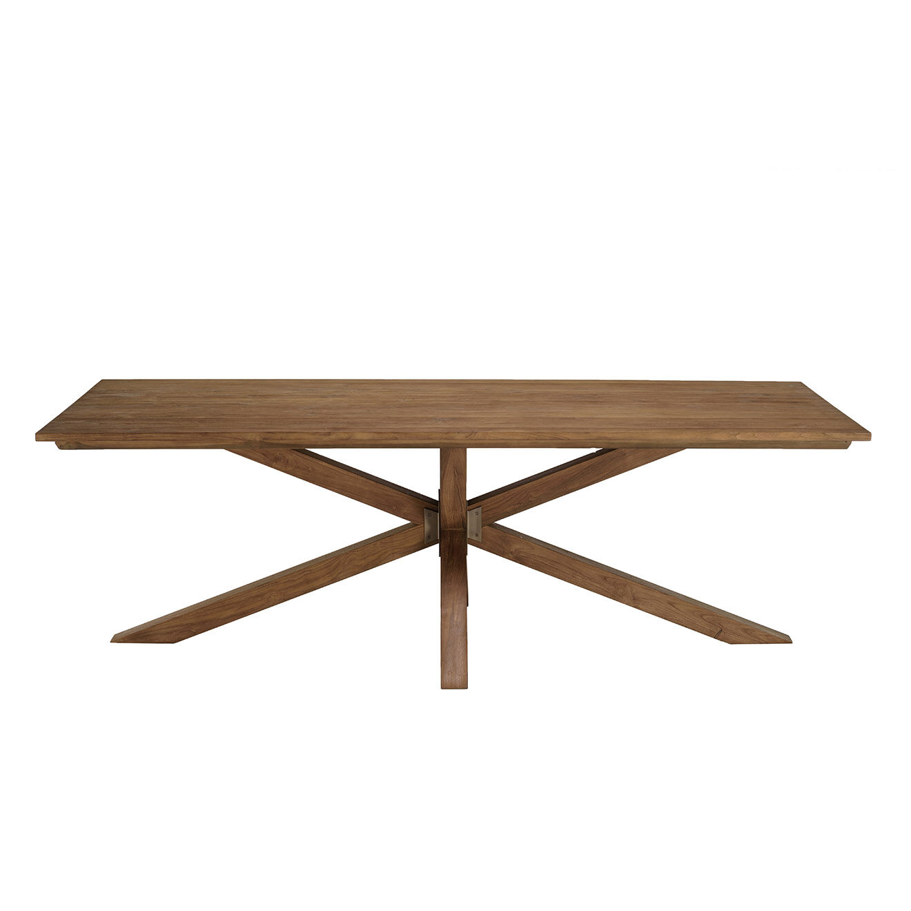 Macabane Table à manger rectangulaire en bois teck recyclé Sixtine bois - 240x100x78 cm