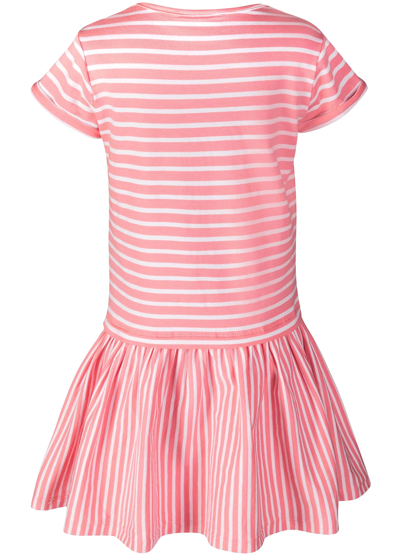 Kurzarmkleid HEART gestreift in flamingo