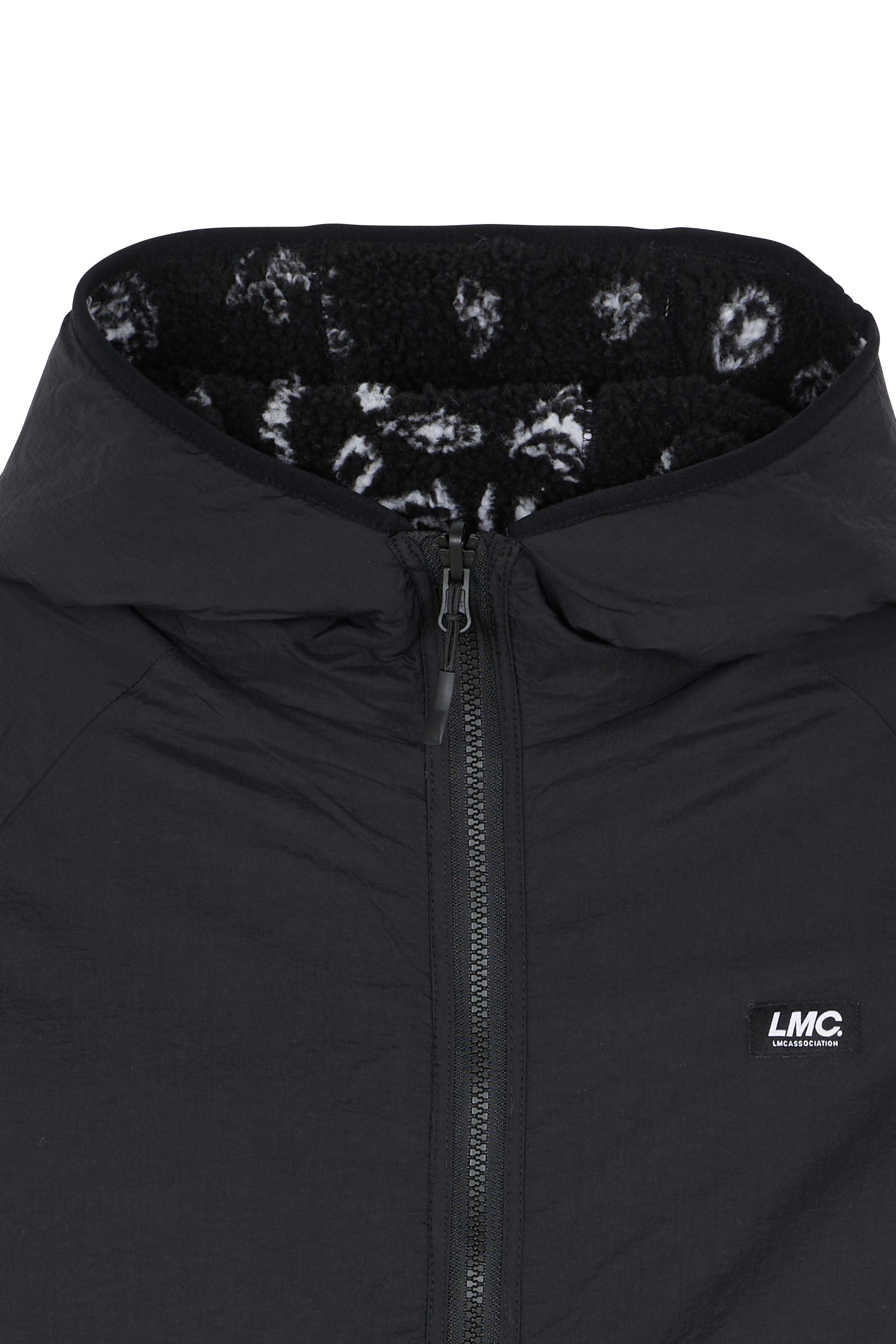 LOST MANAGEMENT CITIES Veste ITALIC JQD BOA FLEECE RVSB HOODED JACKET Noir